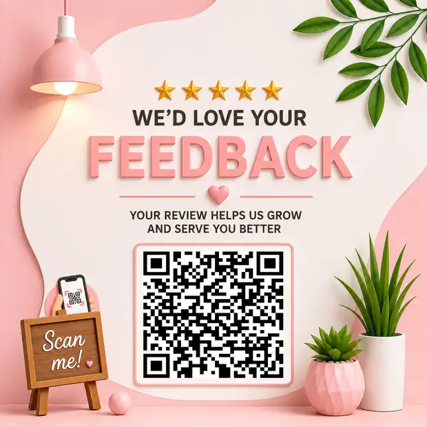 Scan me QR feedback sign