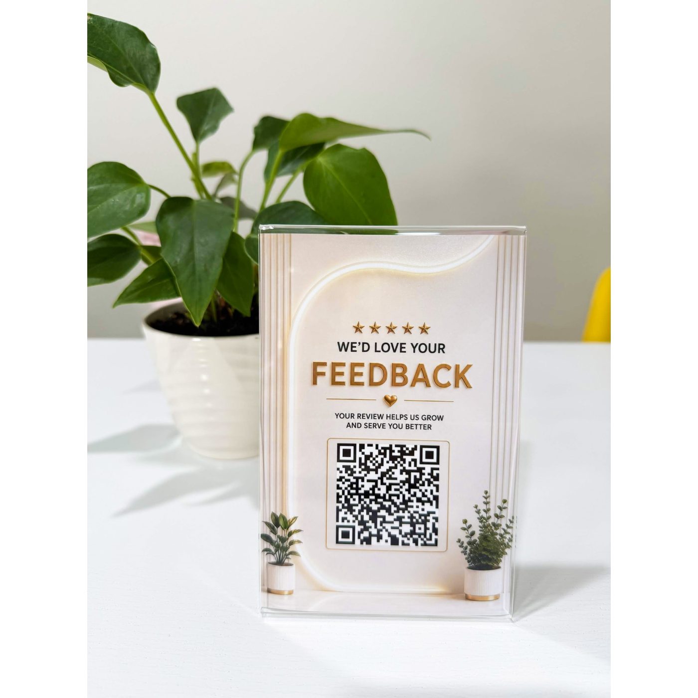 Clear acrylic 4x6 vertical standing frame for QR Code